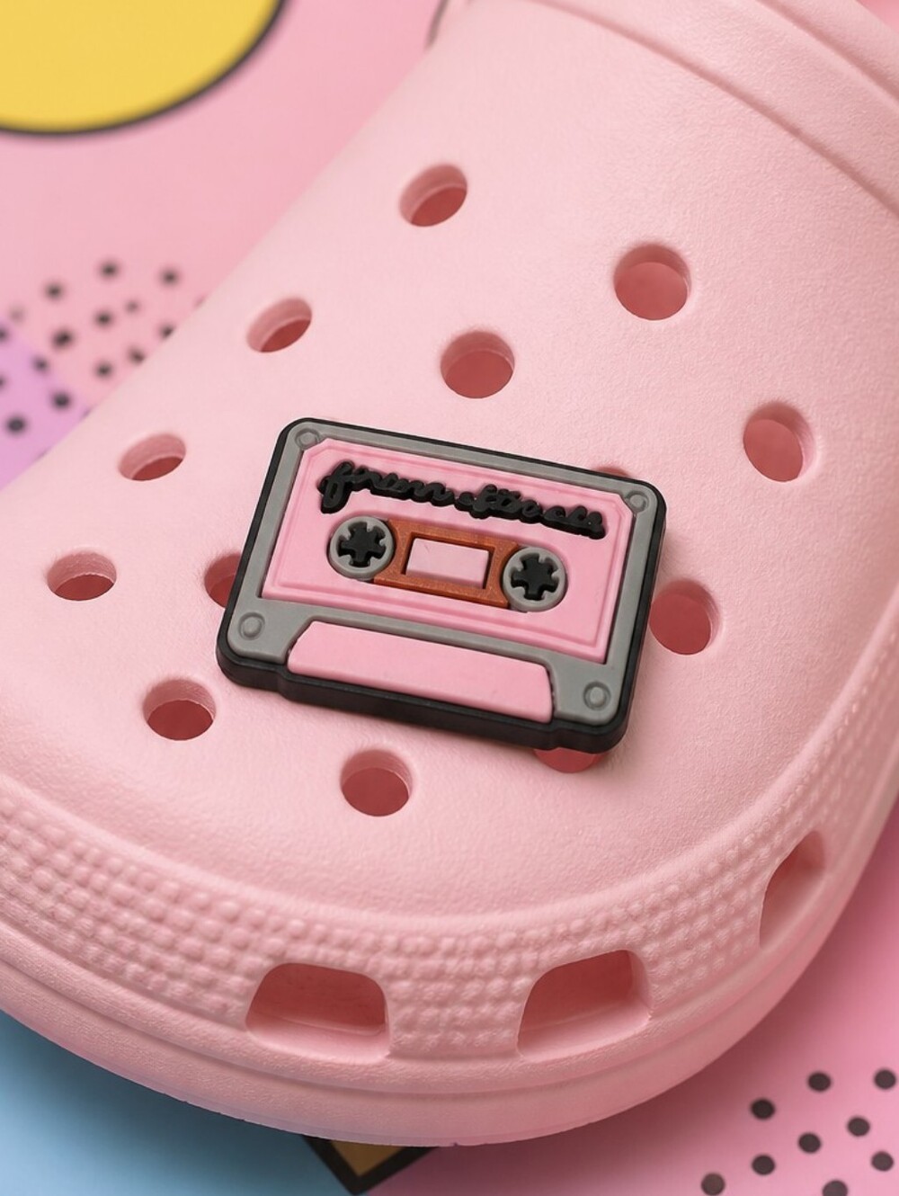 Pink Cassette Tape Croc Shoe Charm 80s Retro Mixtape Music Jibbitz Style Y2K Fan